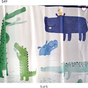 Pottery Barn Kids shower curtain, bathmat and prints!